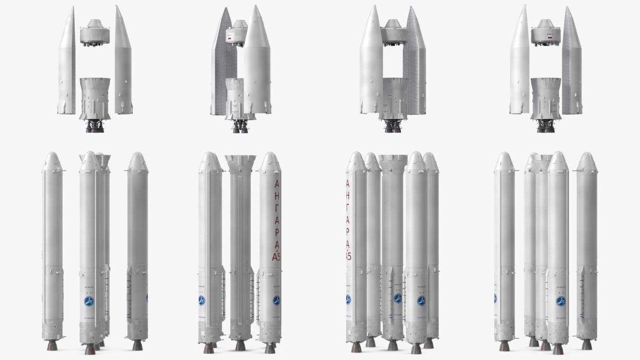 Angara A5 Heavy Lift Rocket System 3D model