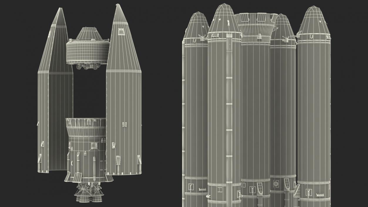 Angara A5 Heavy Lift Rocket System 3D model