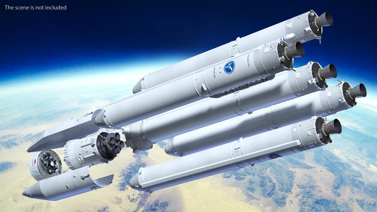 Angara A5 Heavy Lift Rocket System 3D model