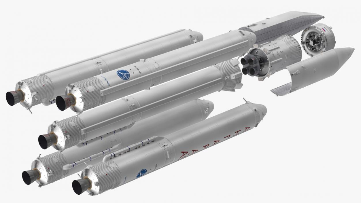 Angara A5 Heavy Lift Rocket System 3D model