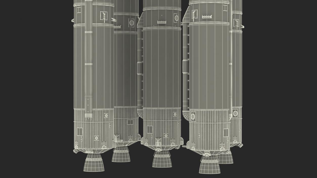 Angara A5 Heavy Lift Rocket System 3D model