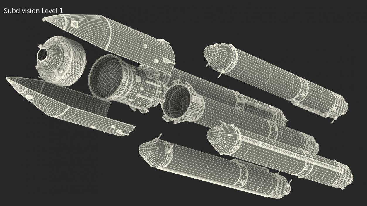 Angara A5 Heavy Lift Rocket System 3D model