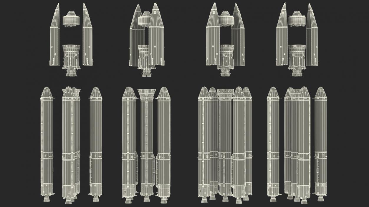 Angara A5 Heavy Lift Rocket System 3D model