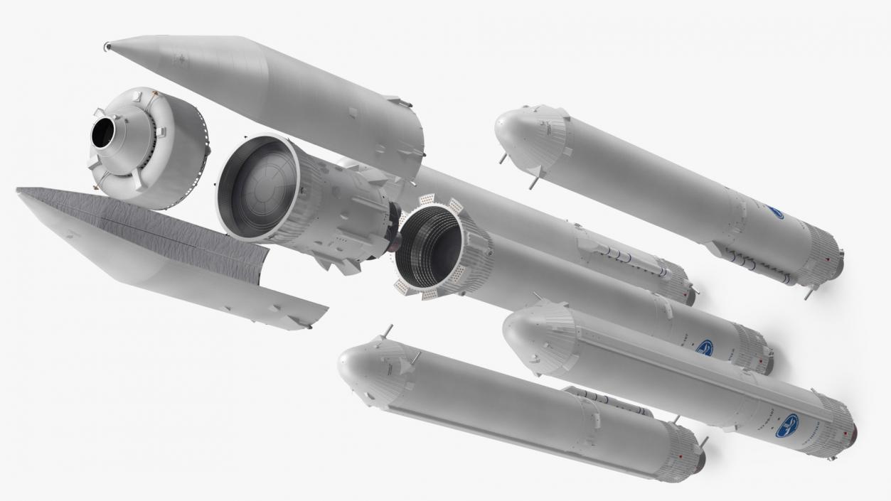 Angara A5 Heavy Lift Rocket System 3D model