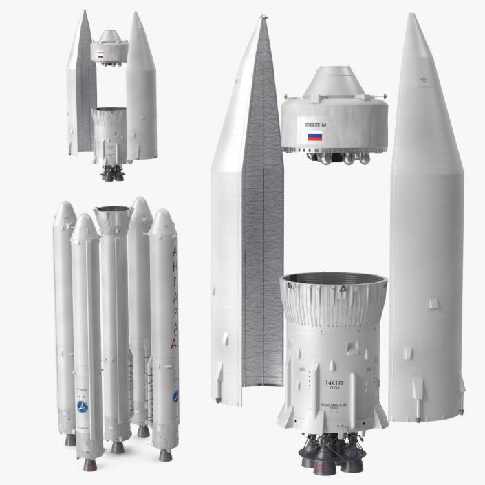 Angara A5 Heavy Lift Rocket System 3D model