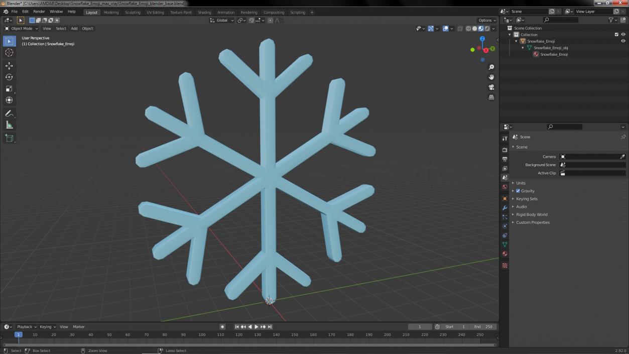 3D model Snowflake Emoji