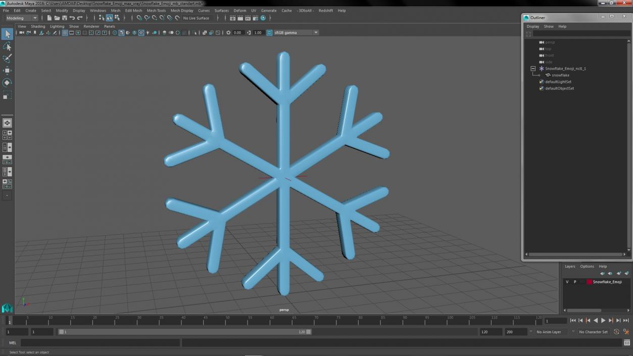 3D model Snowflake Emoji