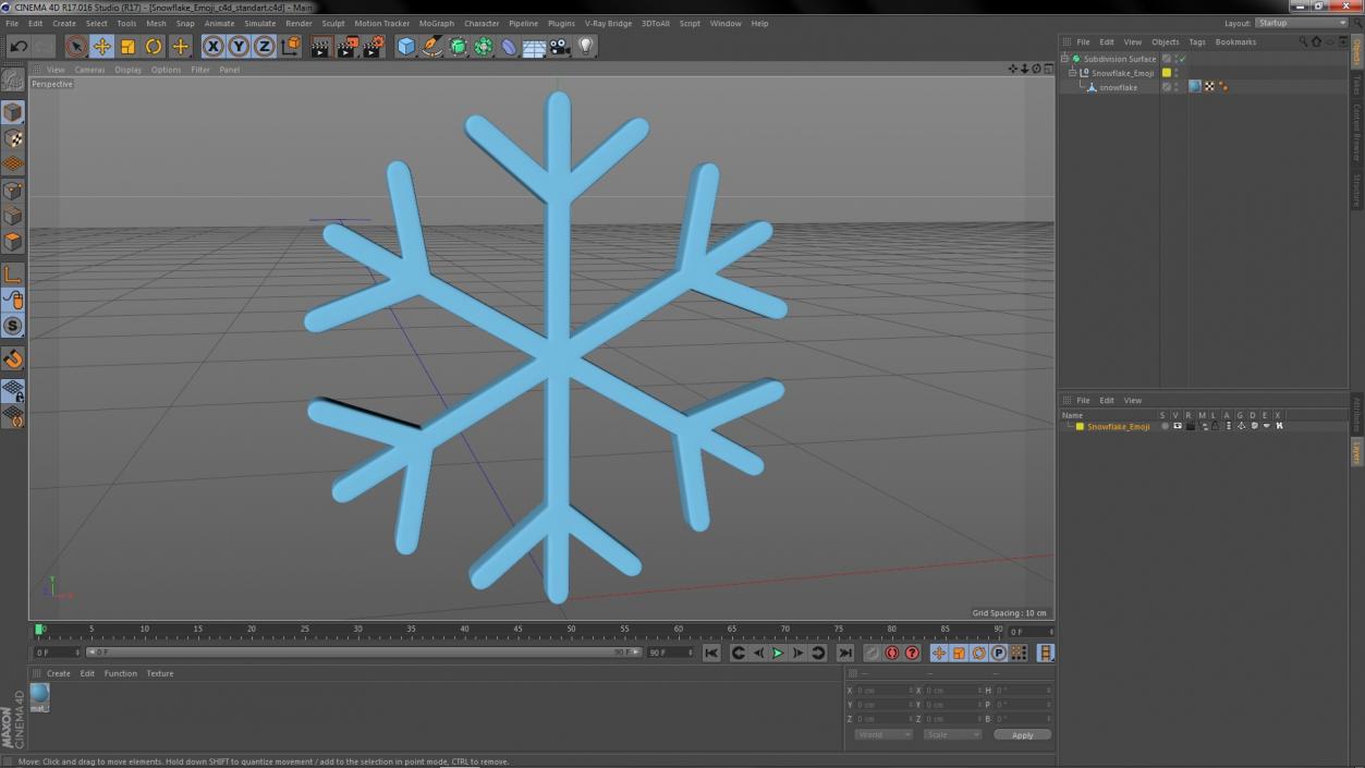 3D model Snowflake Emoji