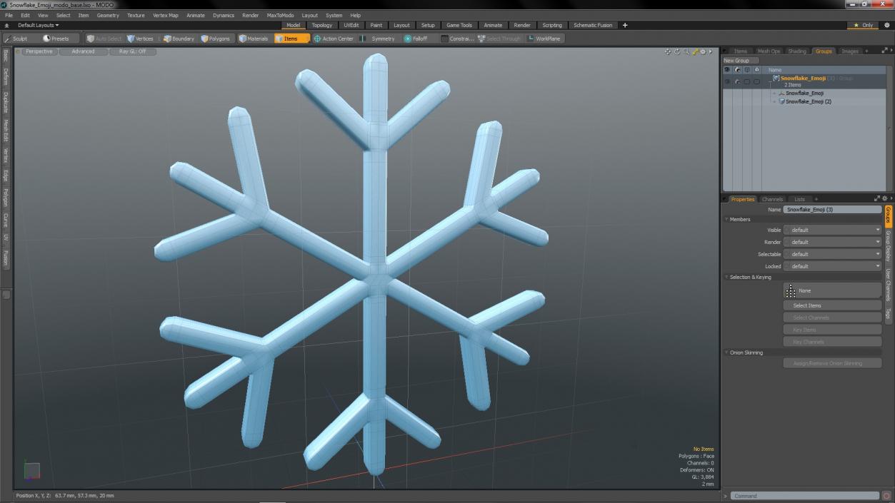 3D model Snowflake Emoji