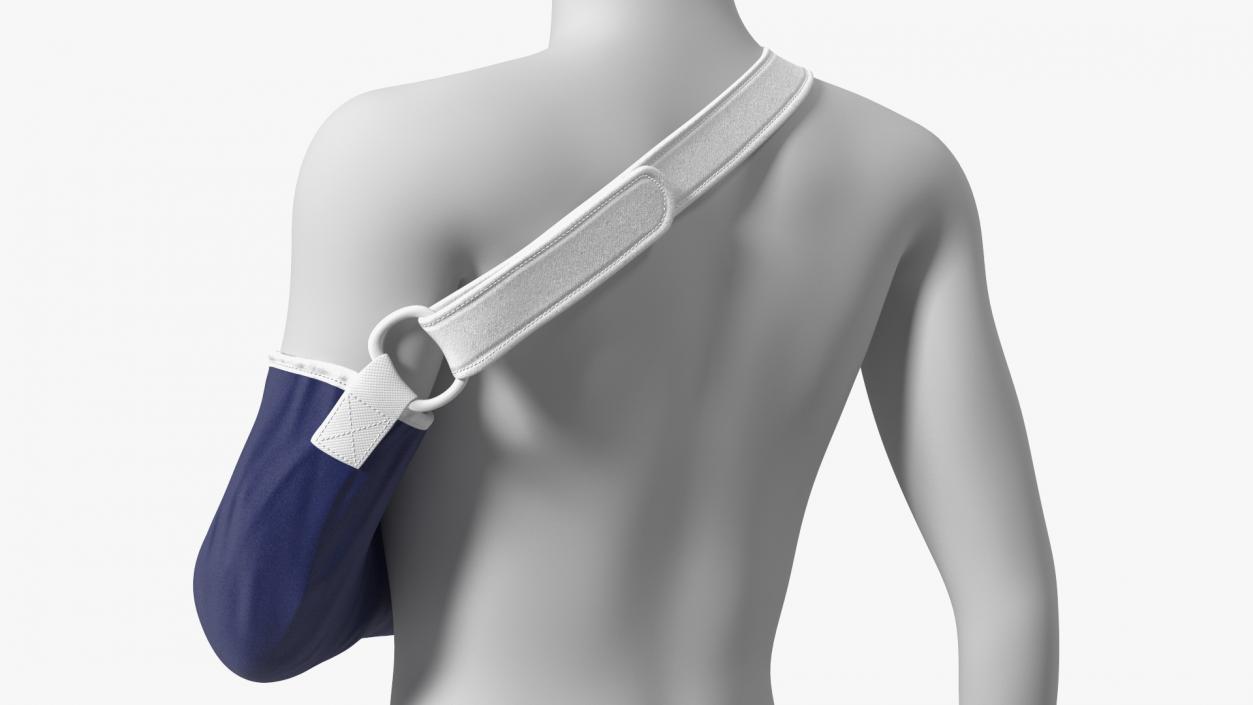 3D Arm Sling Bandage Blue Left Adjustable model