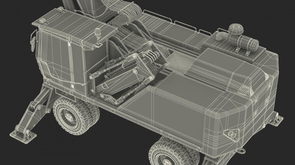 Industrial Crane with Concrete Bucket 3D