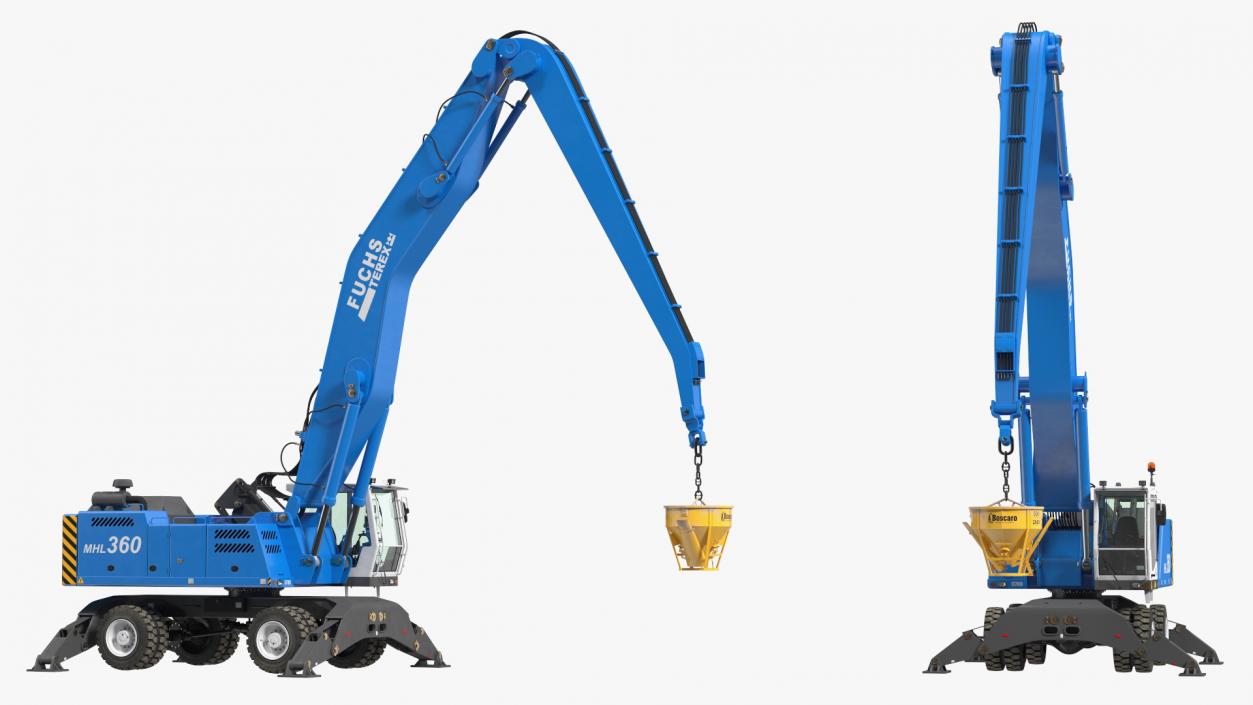 Industrial Crane with Concrete Bucket 3D