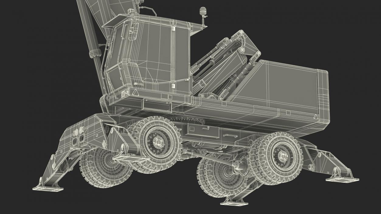 Industrial Crane with Concrete Bucket 3D