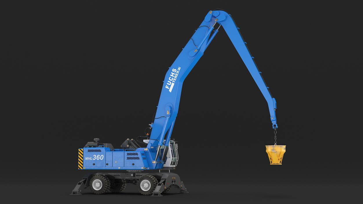 Industrial Crane with Concrete Bucket 3D