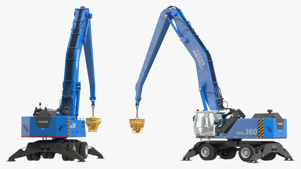 Industrial Crane with Concrete Bucket 3D