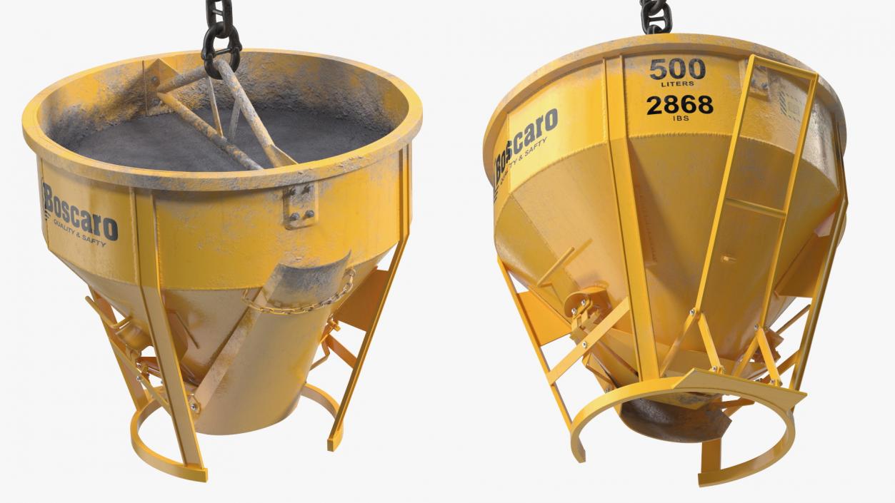 Industrial Crane with Concrete Bucket 3D