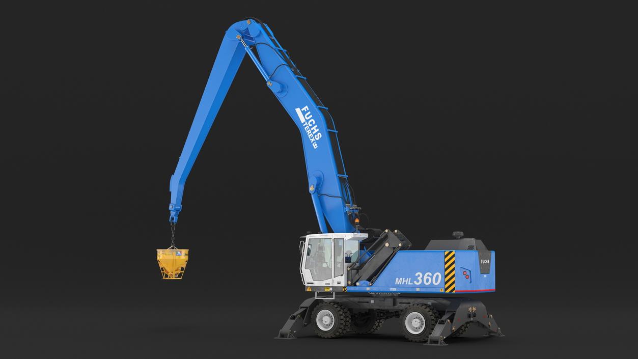 Industrial Crane with Concrete Bucket 3D