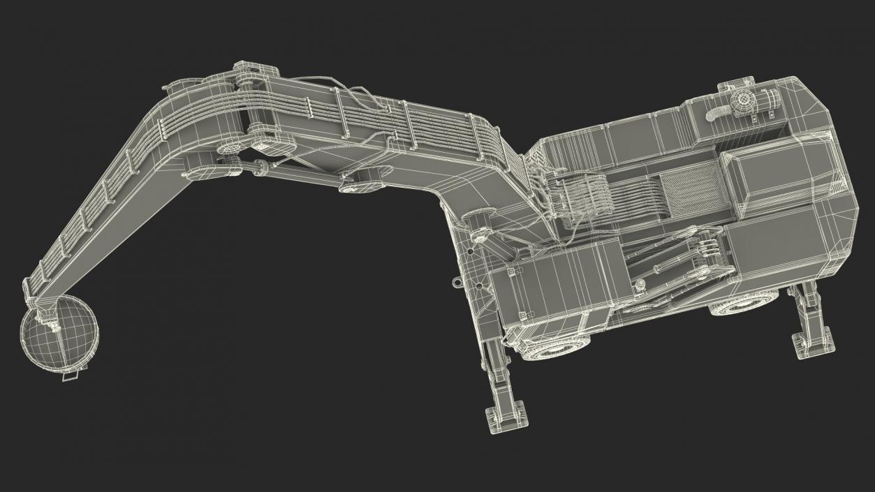 Industrial Crane with Concrete Bucket 3D