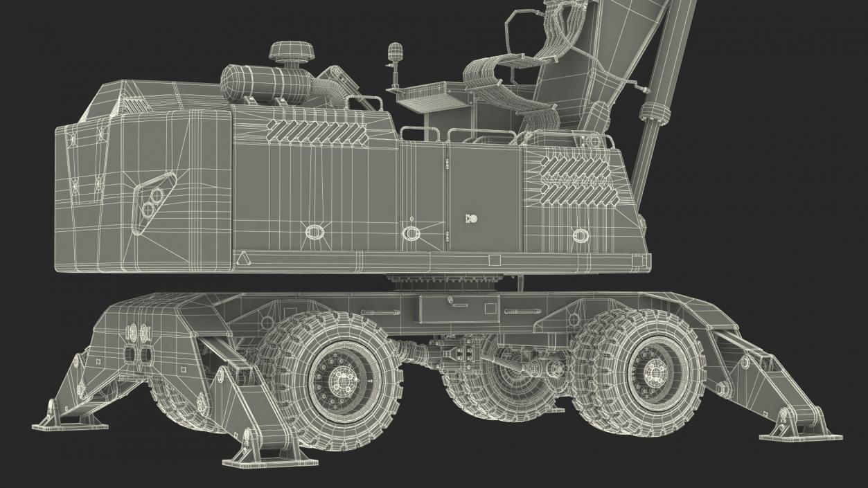 Industrial Crane with Concrete Bucket 3D