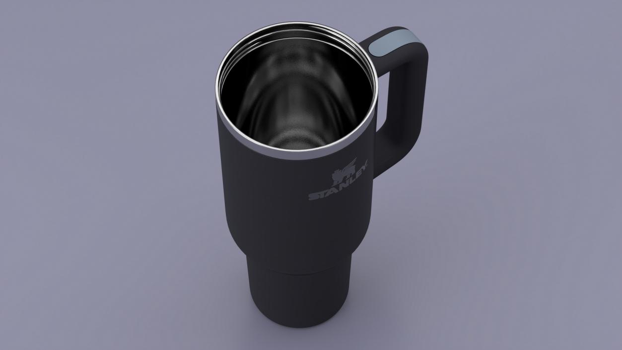 Stanley Insulated Travel Mug Black Open 3D model