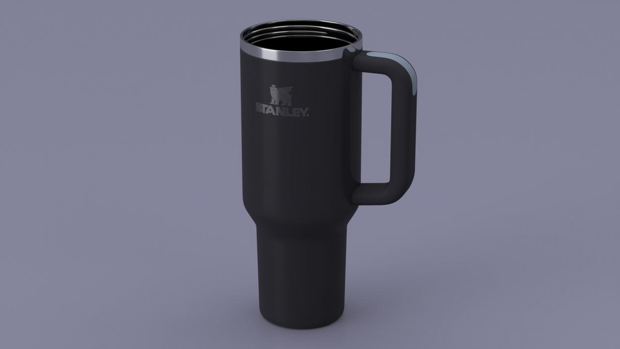 Stanley Insulated Travel Mug Black Open 3D model