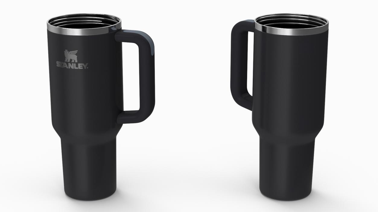 Stanley Insulated Travel Mug Black Open 3D model