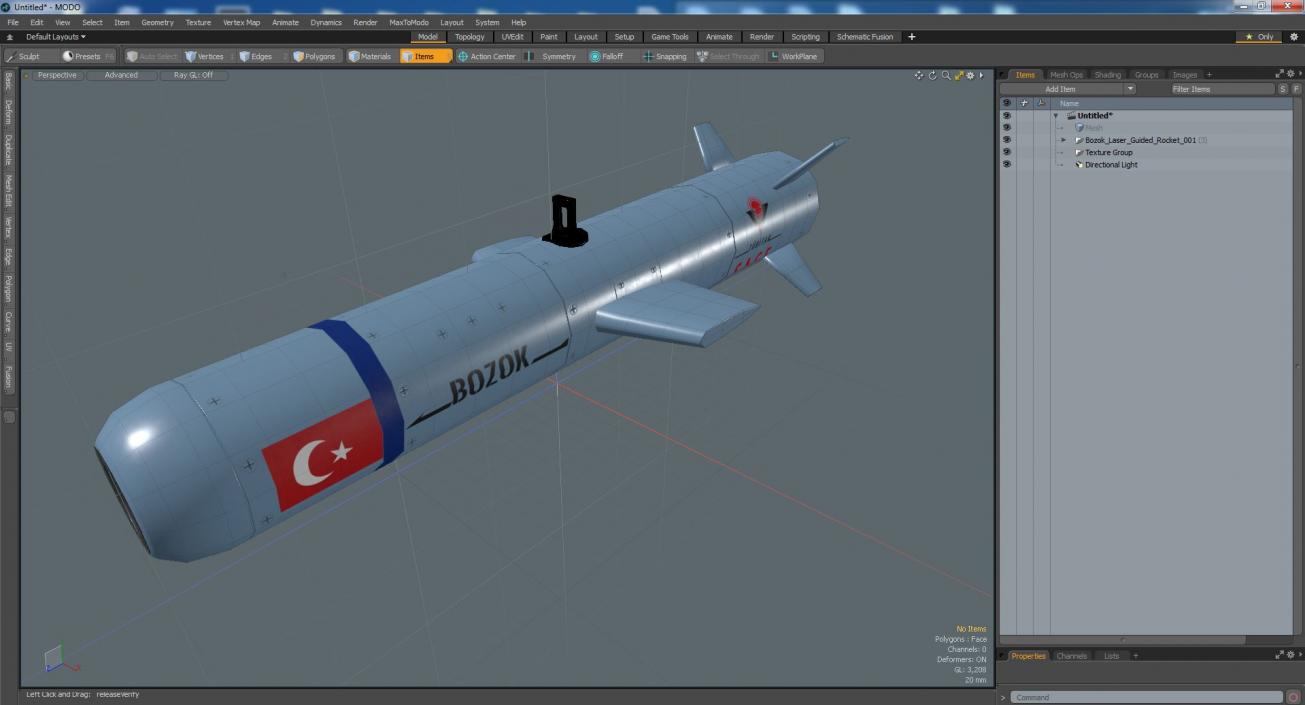 3D Bozok Laser Guided Rocket(1) model