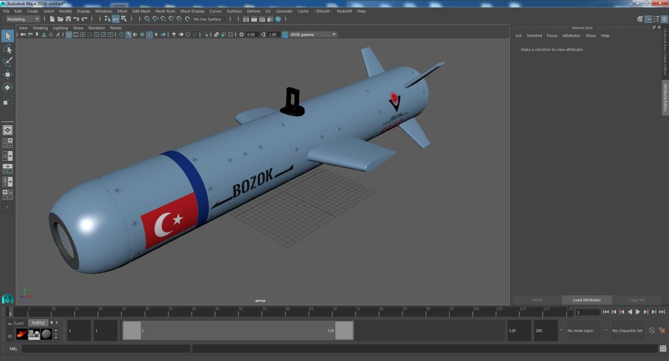 3D Bozok Laser Guided Rocket(1) model