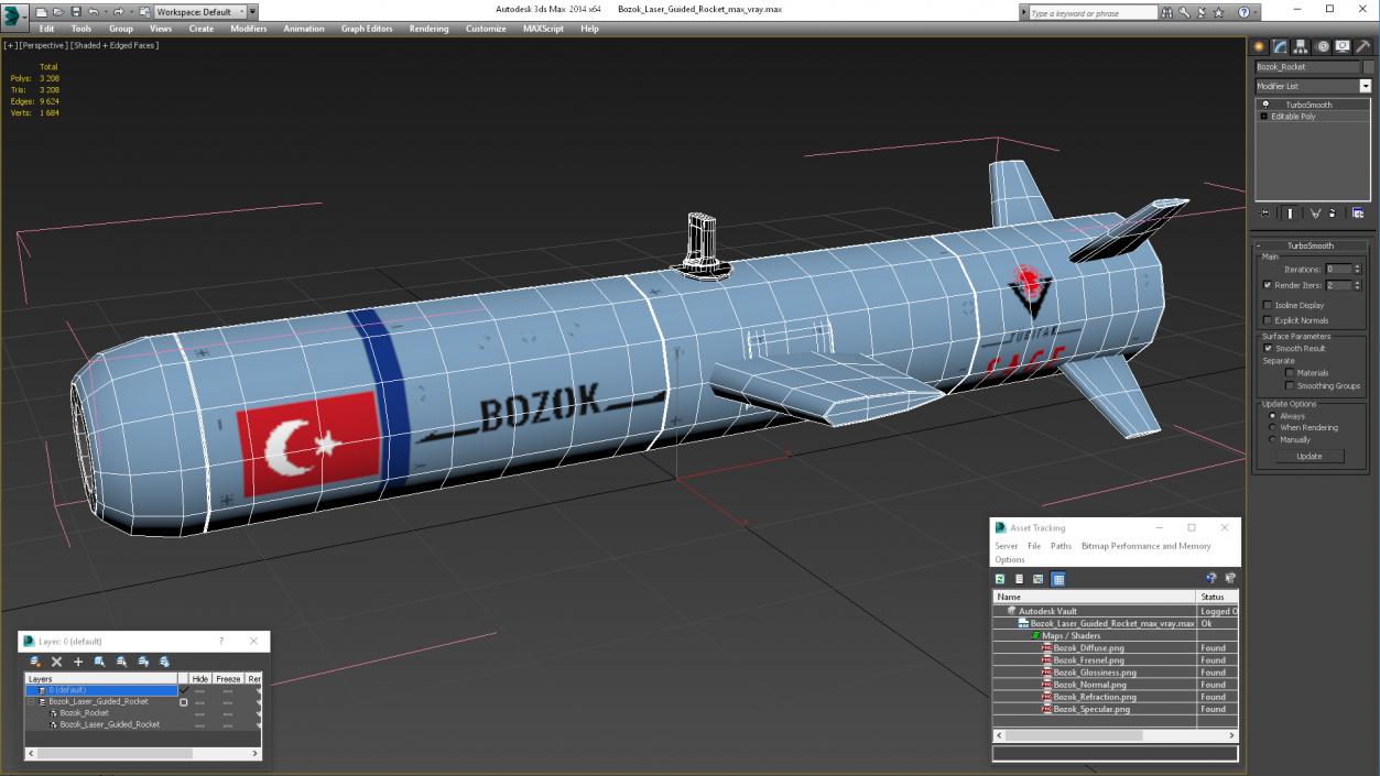 3D Bozok Laser Guided Rocket(1) model