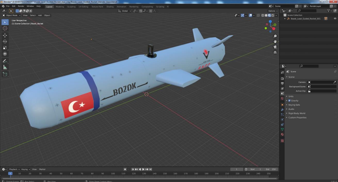 3D Bozok Laser Guided Rocket(1) model