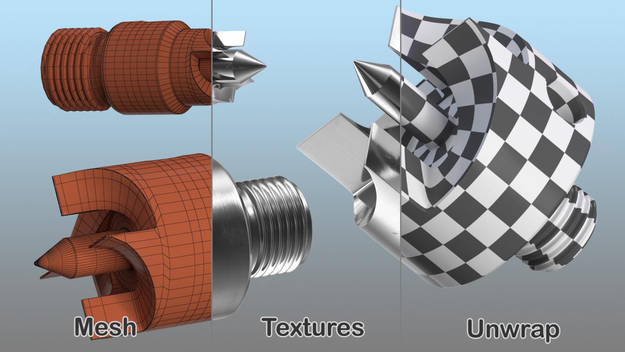 3D model Wood Lathe 4 Prong Drive Center Set