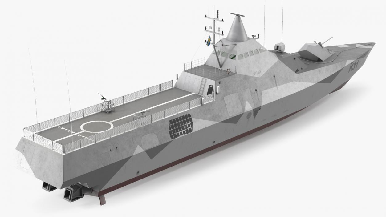 Corvette Visby Class Rigged 3D