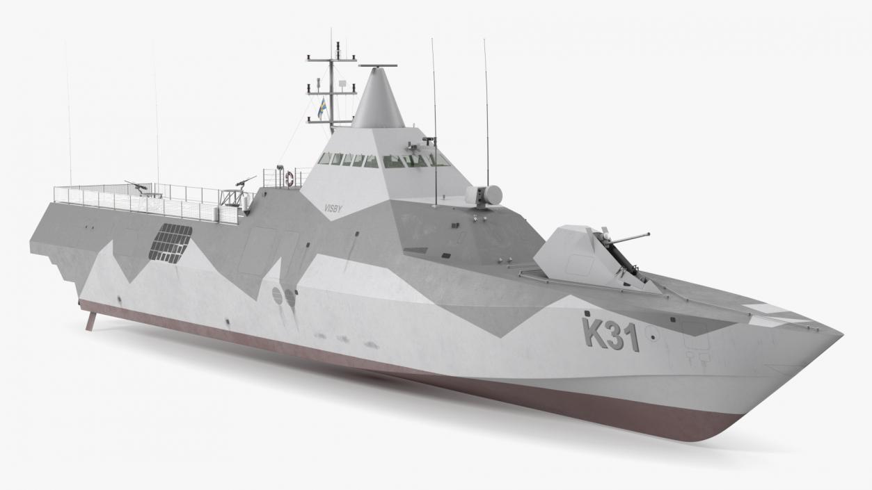 Corvette Visby Class Rigged 3D