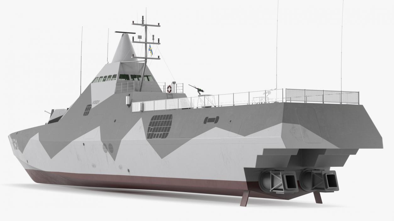 Corvette Visby Class Rigged 3D