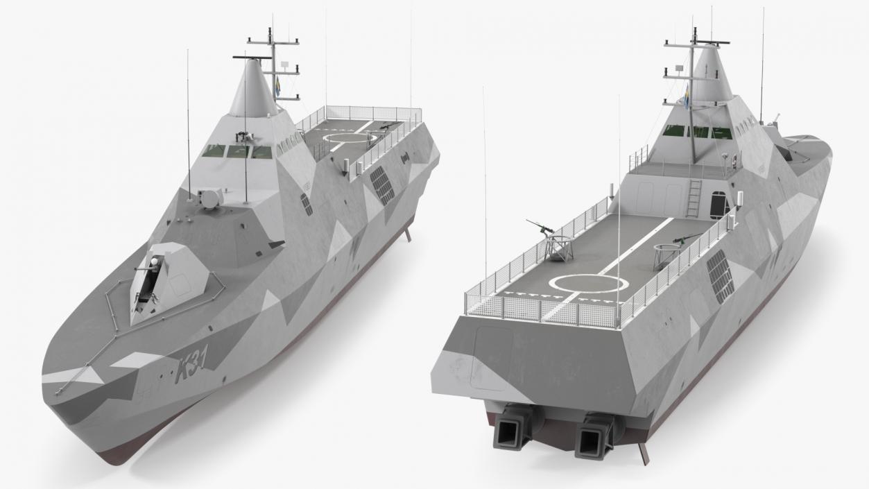 Corvette Visby Class Rigged 3D