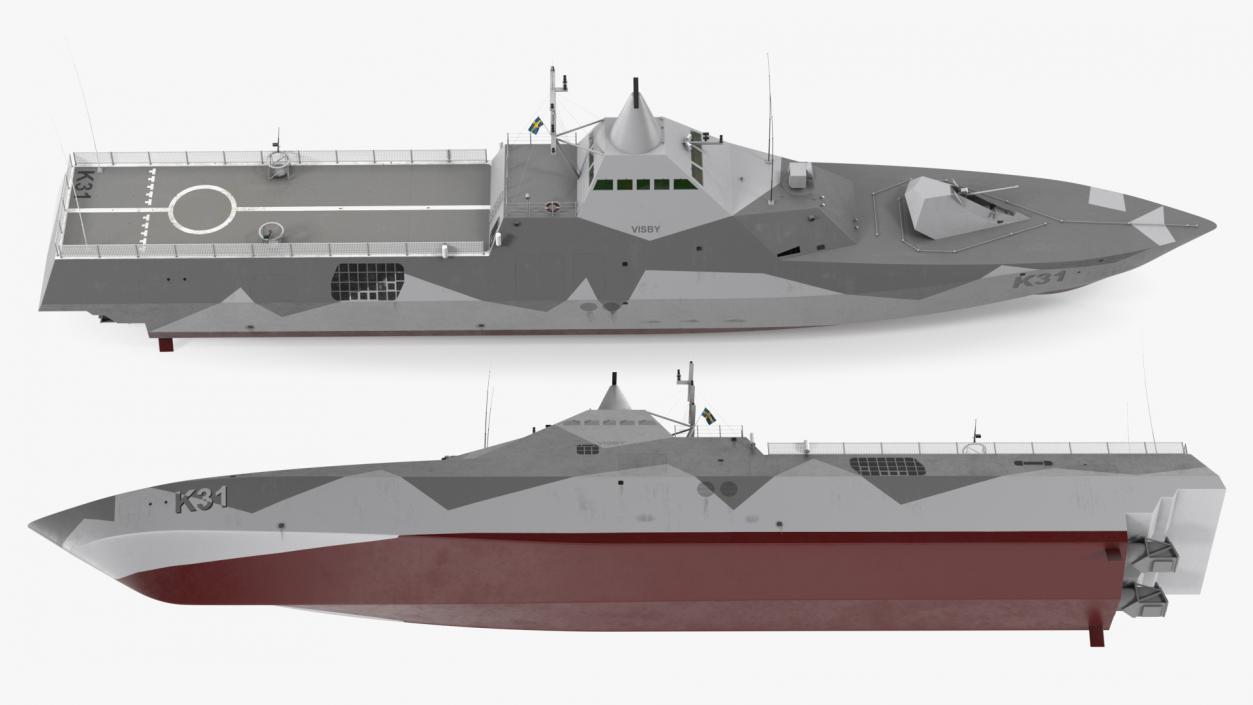 Corvette Visby Class Rigged 3D