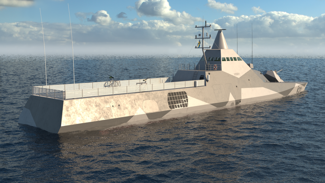 Corvette Visby Class Rigged 3D