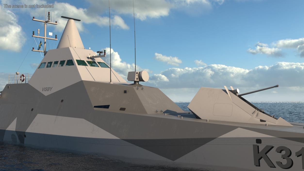 Corvette Visby Class Rigged 3D