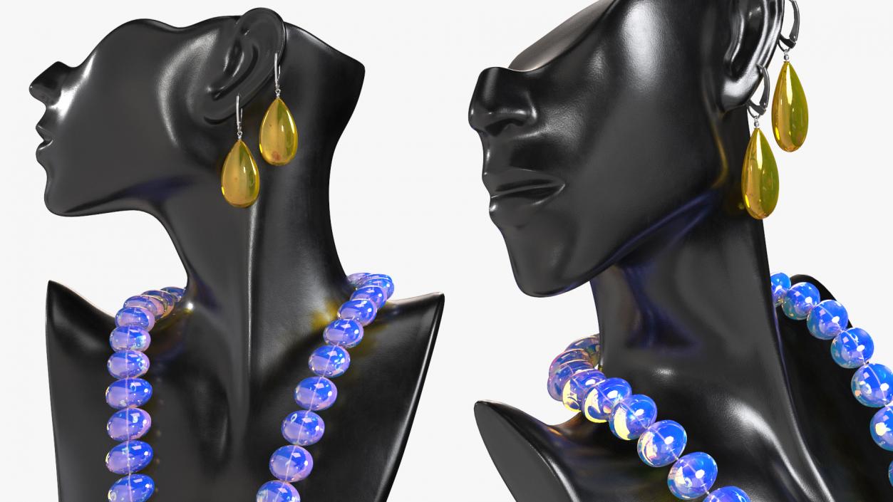 3D model Bust Display with Jewelry