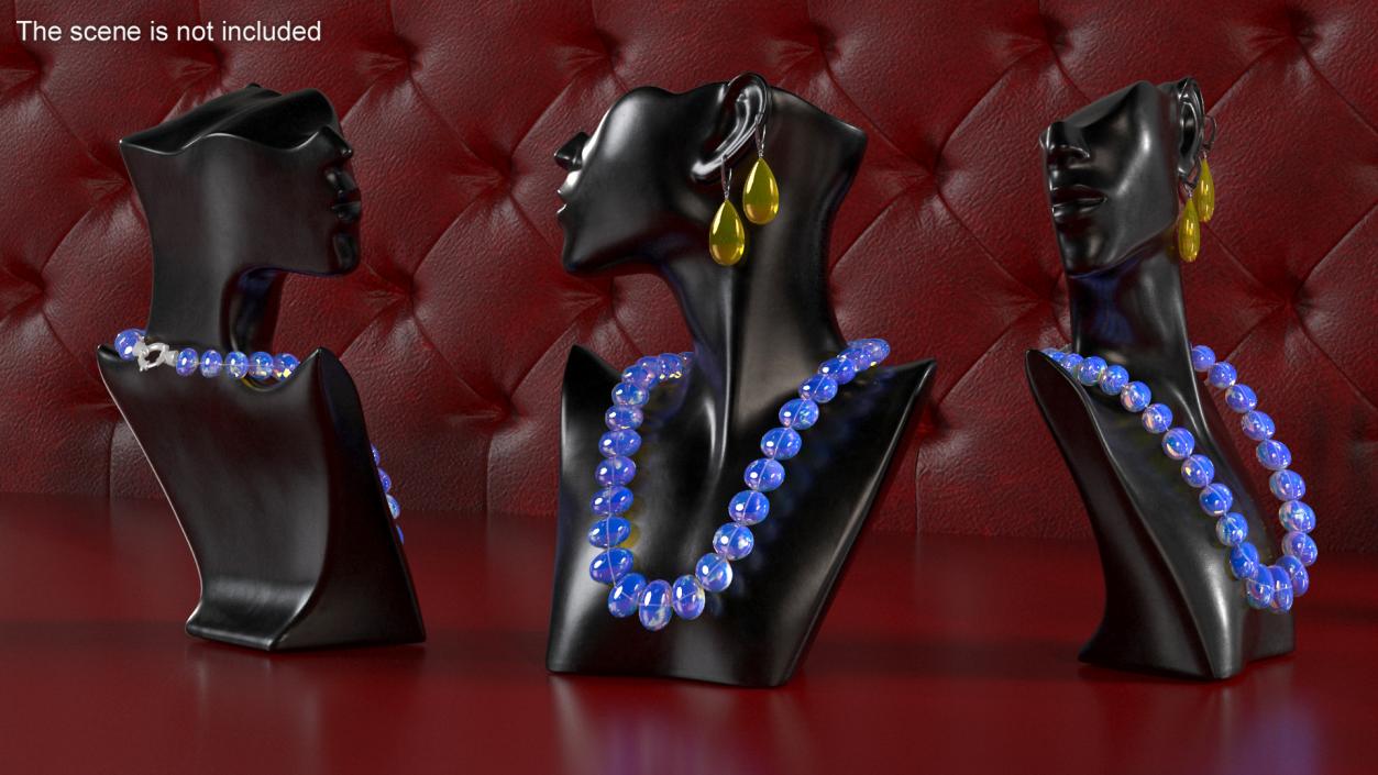 3D model Bust Display with Jewelry