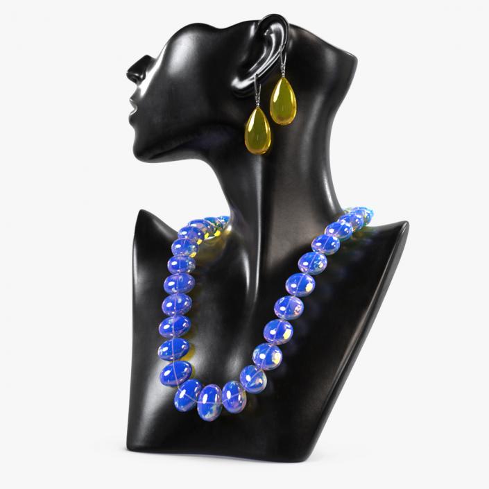 3D model Bust Display with Jewelry