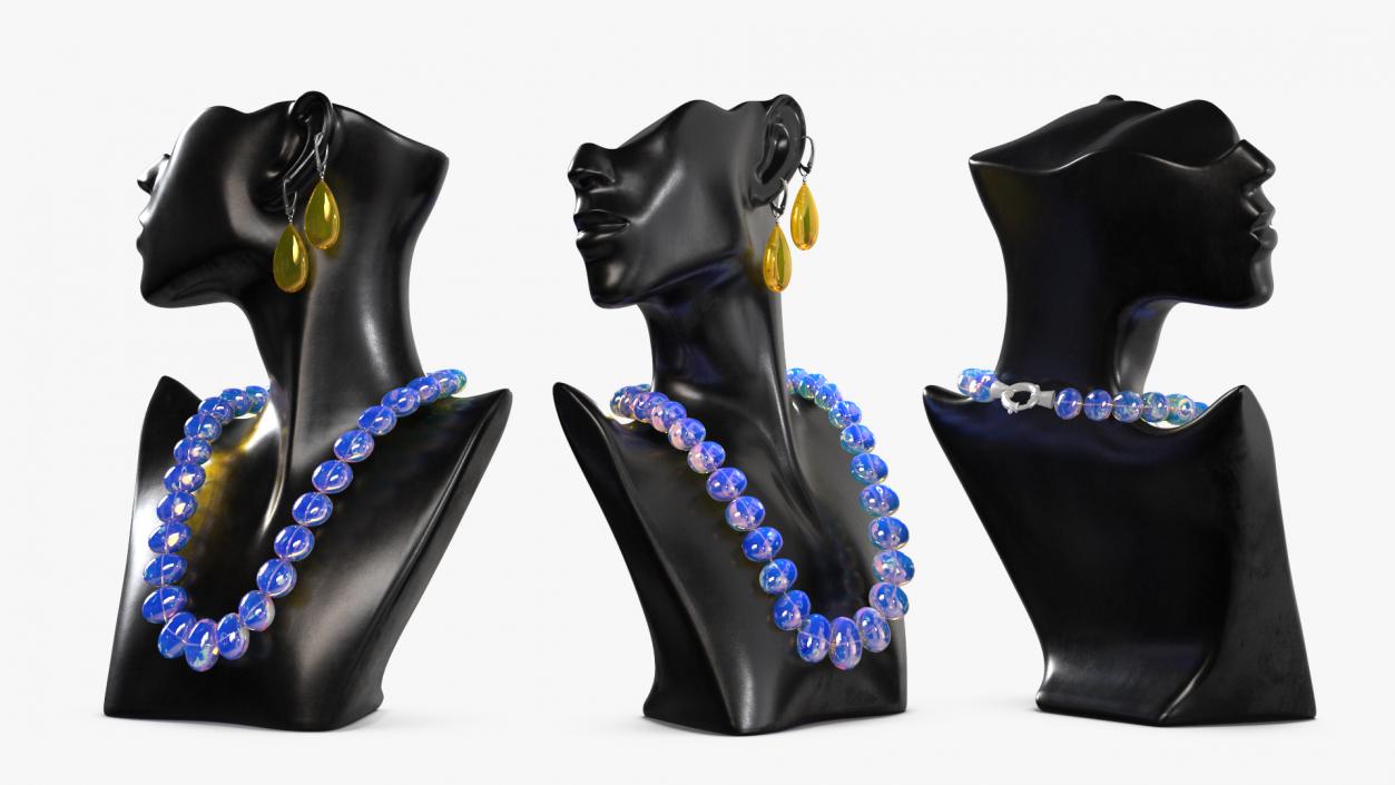 3D model Bust Display with Jewelry