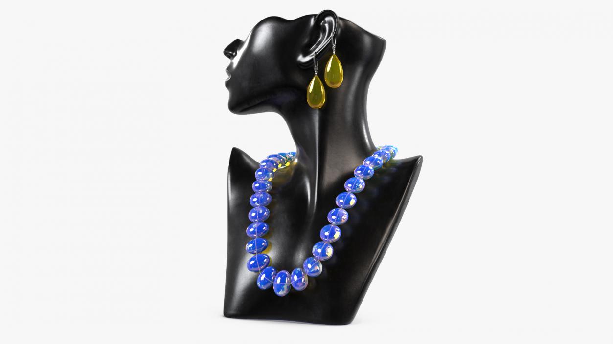 3D model Bust Display with Jewelry