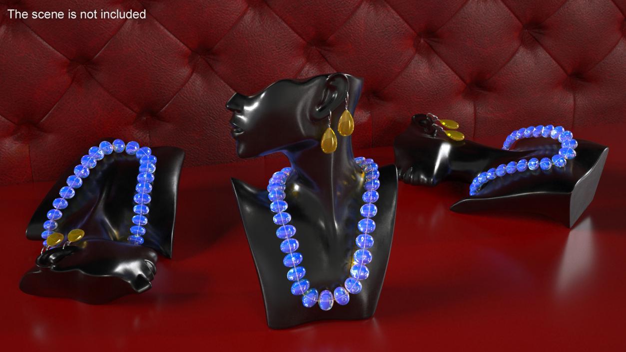 3D model Bust Display with Jewelry