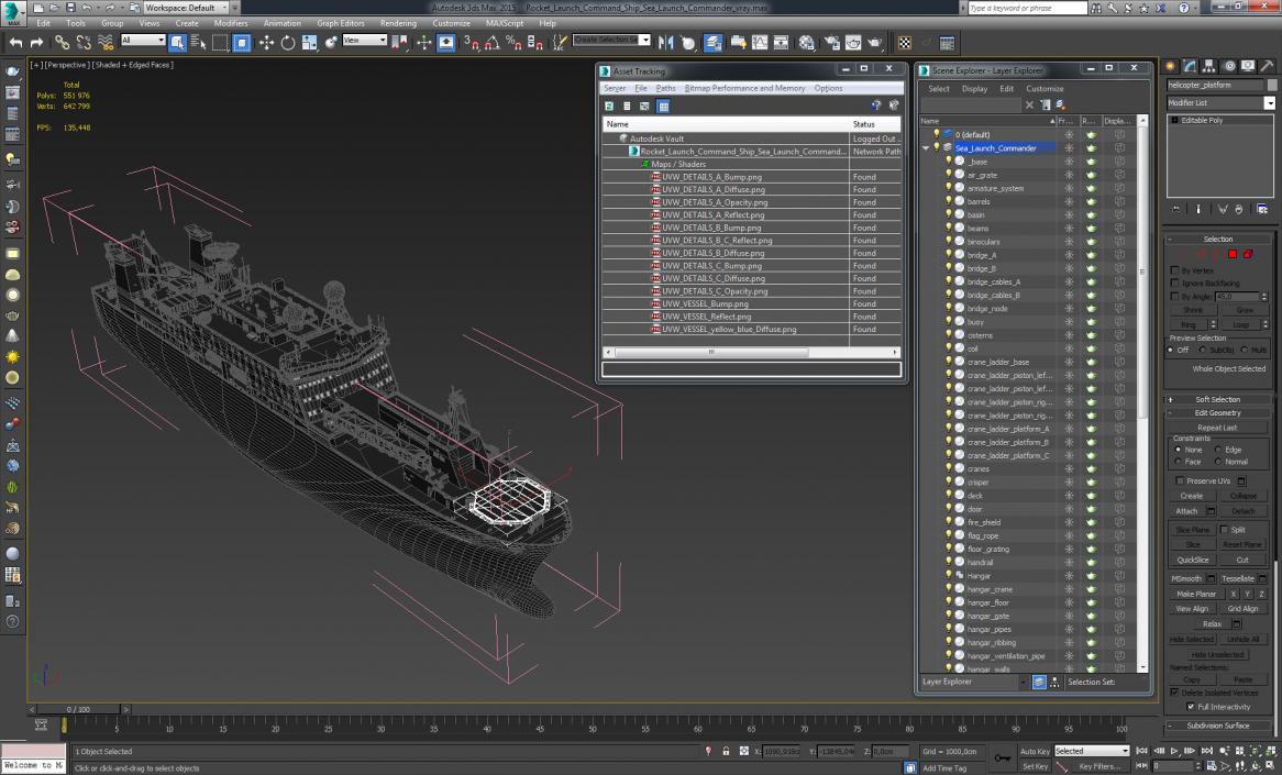 Rocket Launch Command Ship Sea Launch Commander 3D