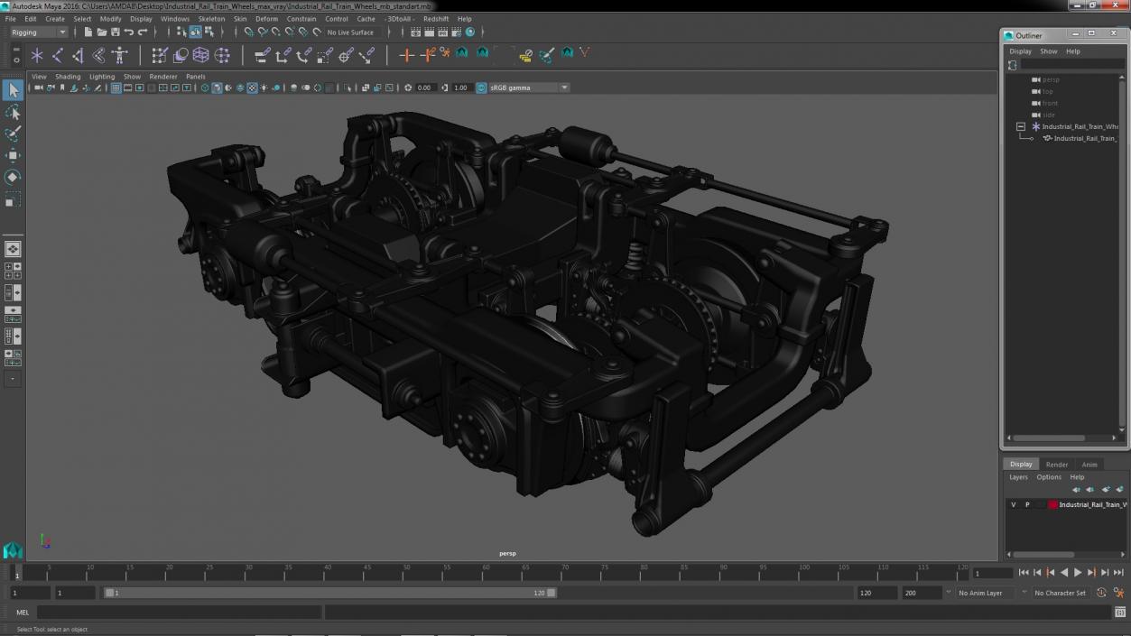 3D Industrial Rail Train Wheels model