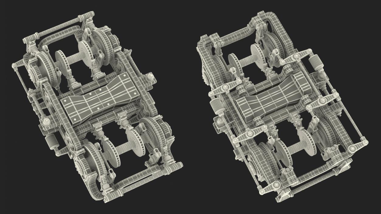 3D Industrial Rail Train Wheels model