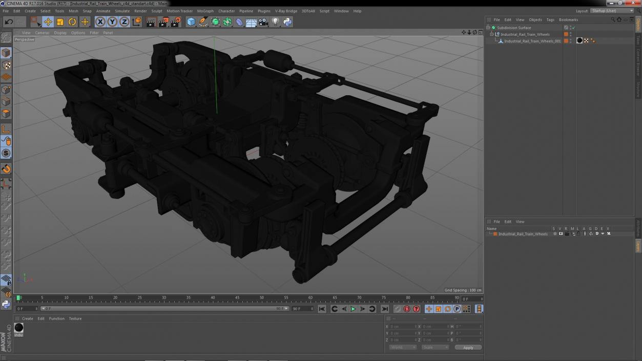 3D Industrial Rail Train Wheels model