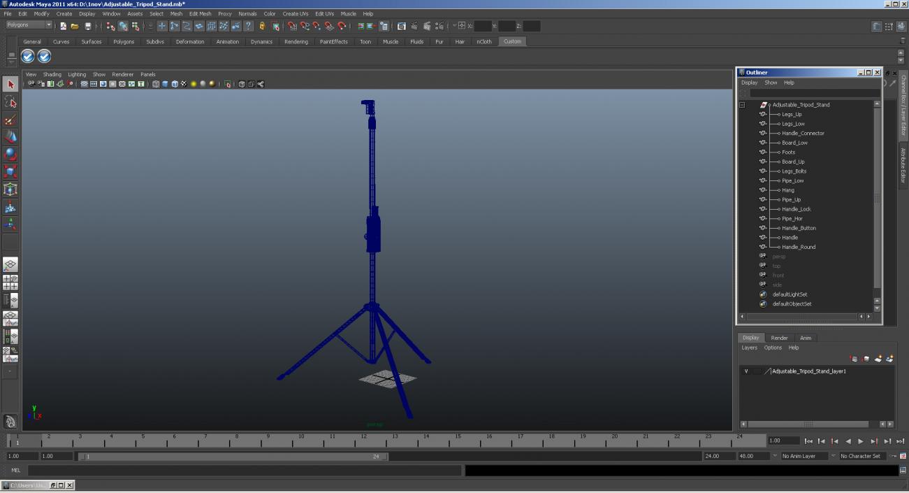 3D Adjustable Tripod Stand model