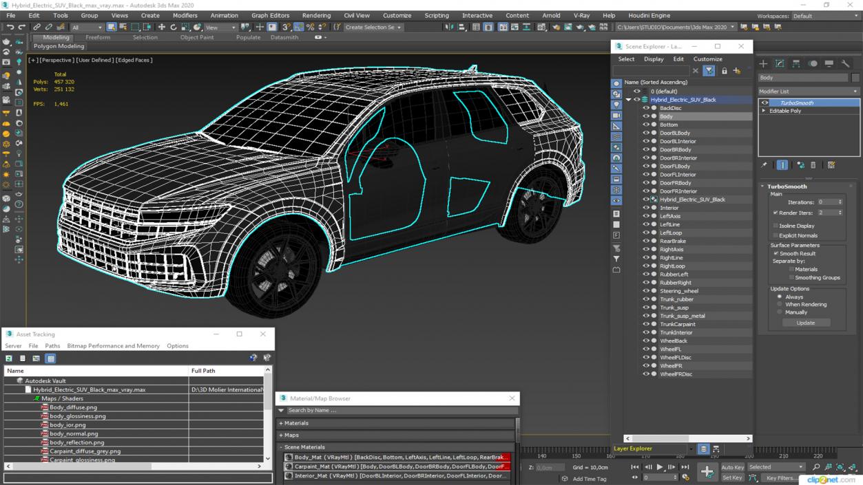 3D model Hybrid Electric SUV Black